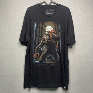 Into The AM Bigfoot Graphic T-Shirt XL Black Cotton/Polyester Blend Casual Tee